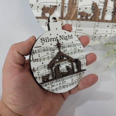 Silent Night Nativity Christmas Ornament