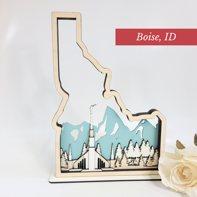 Boise, Idaho Temple LDS Customized Temple State Sign, Laser cut and fully assembled