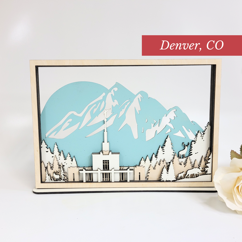 Denver Colorado Temple LDS Customized Temple State Sign, Laser cut and fully assembled