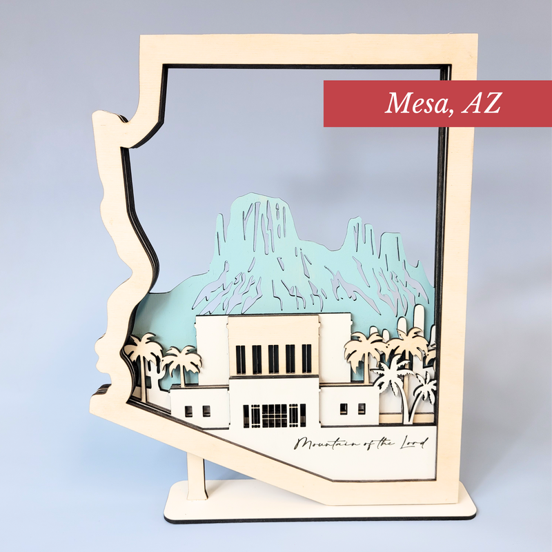 Mesa, Arizona Temple LDS Customized Temple State Sign, Laser cut and fully assembled