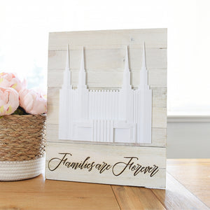 Latter-Day Temple Wall Décor | Pallet Surface Frame | Free Custom Inscription - Tiny 3D Temples