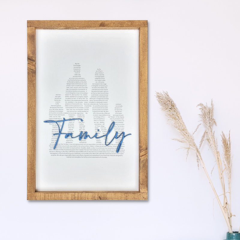 The Living Christ, The Family: A Proclamation to the World, The Articles of Faith, The Restoration Proclamation Text Silhouette