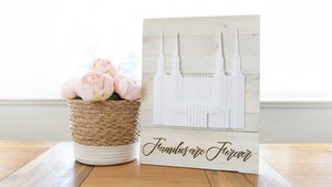 Latter-Day Temple Wall Décor | Pallet Surface Frame | Free Custom Inscription - Tiny 3D Temples