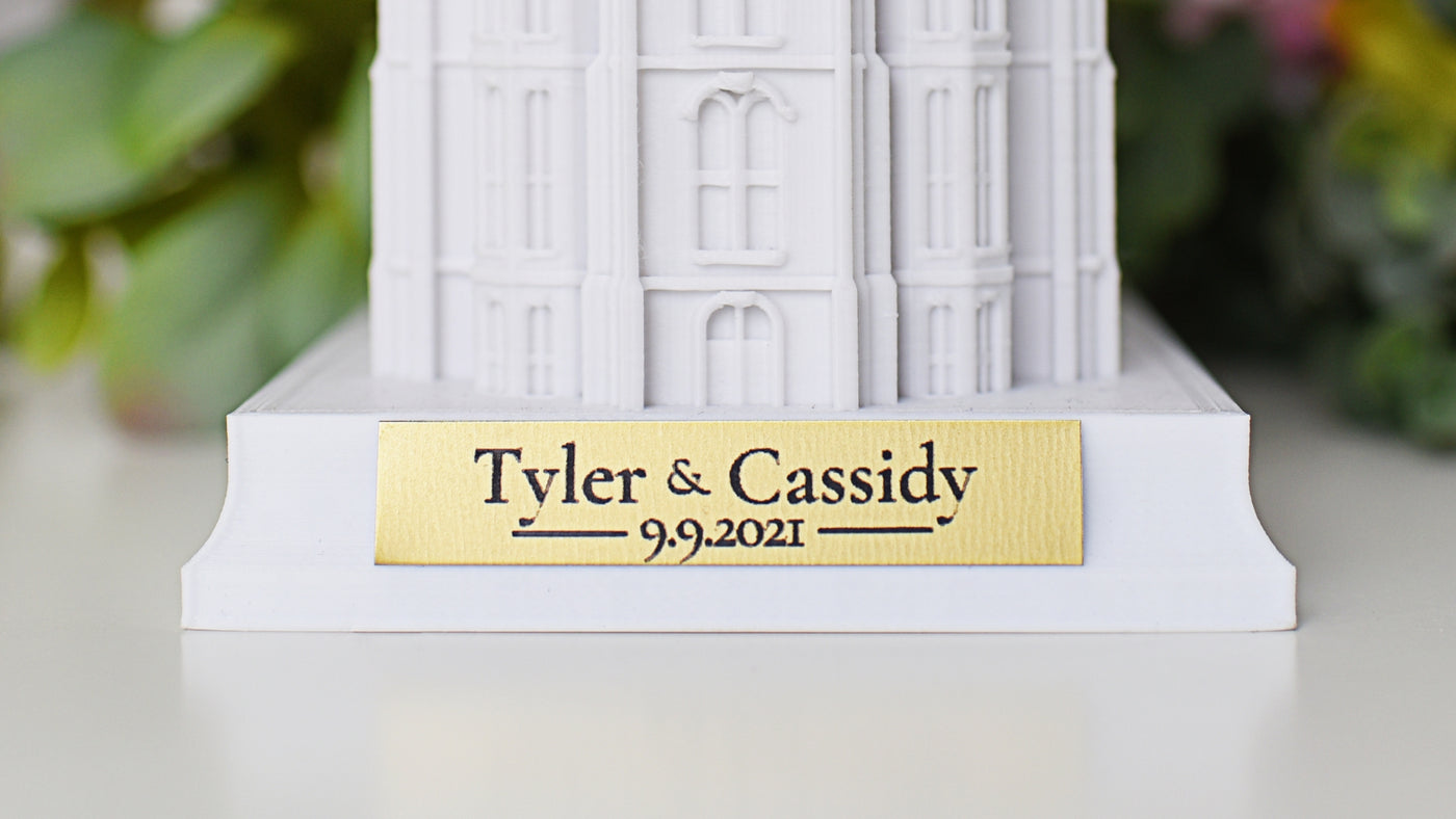 Personalized Engraved Plaque - Tiny 3d Temples