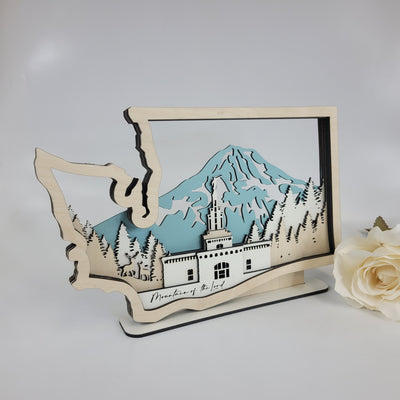 Columbia River Washington Temple LDS Customized Temple State Sign, Laser cut and fully assembled