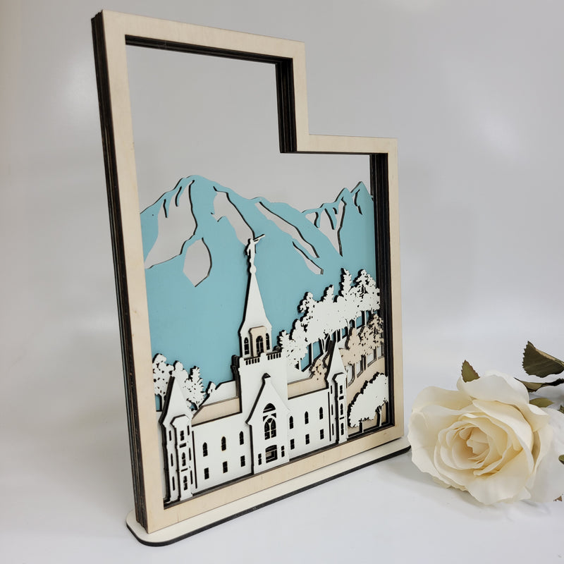 Provo City Center Temple LDS Customized Temple State Sign, Laser cut and fully assembled