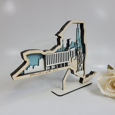Manhattan New York Temple LDS Customized Temple State Sign, Laser cut and fully assembled