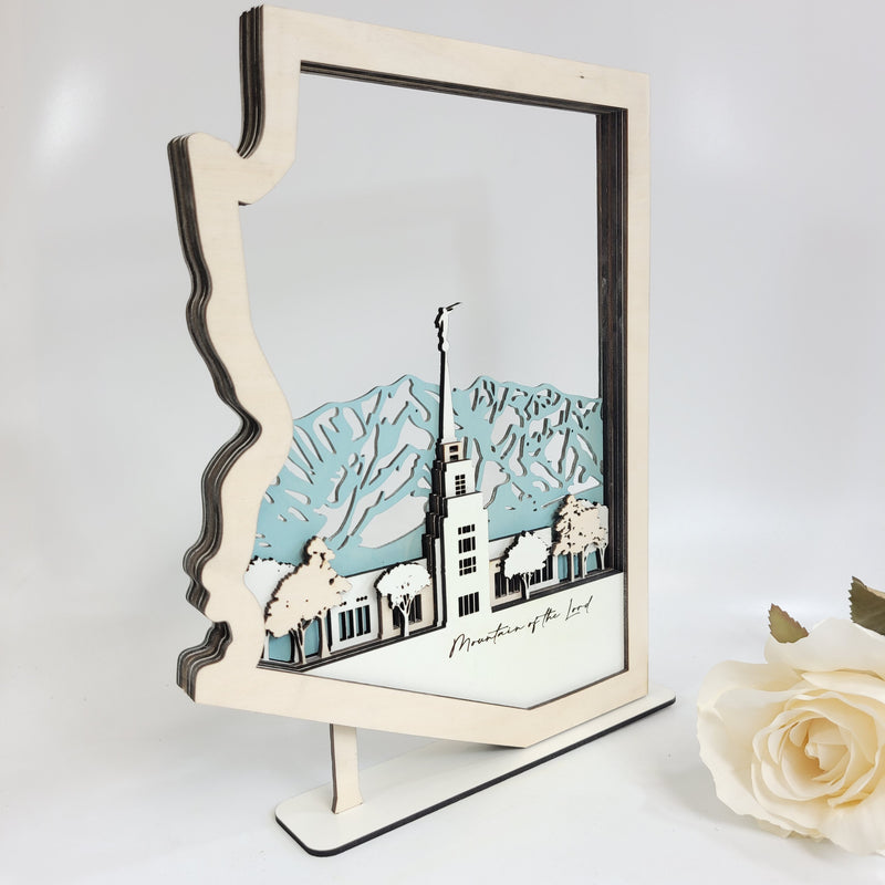 Gila Valley Arizona Temple LDS Customized Temple State Sign, Laser cut and fully assembled