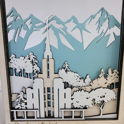 Oquirrh Mountain Utah Temple LDS Customized Temple State Sign, Laser cut and fully assembled