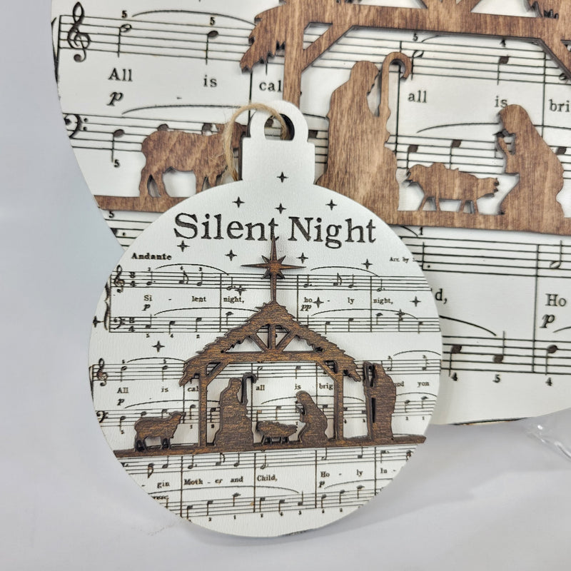 Free 3.5” Silent Night Ornament