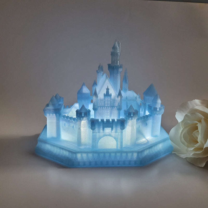 SPECIAL LIMITED EDITION Blue Sparkle Sleeping Beauty Castle Music Light Only 20 in stock