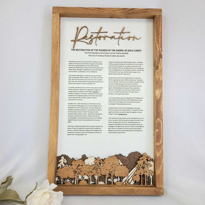 Proclamation Themes- The Family, Mountain Proclamation The Living Christ, Empty Tomb Proclamation The Articles of Faith, Tree of Life Proclamation The Restoration, Sacred Grove Proclamation