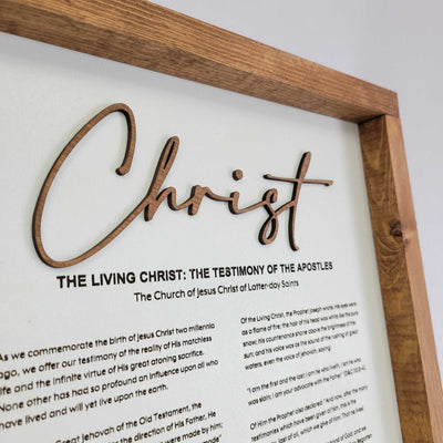 Proclamation Themes- The Family, Mountain Proclamation The Living Christ, Empty Tomb Proclamation The Articles of Faith, Tree of Life Proclamation The Restoration, Sacred Grove Proclamation