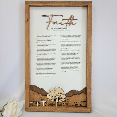 Proclamation Themes- The Family, Mountain Proclamation The Living Christ, Empty Tomb Proclamation The Articles of Faith, Tree of Life Proclamation The Restoration, Sacred Grove Proclamation