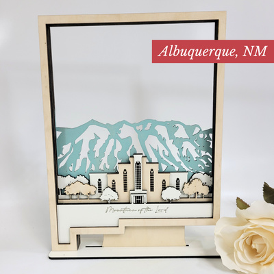 Albuquerque New Mexico Temple LDS Customized Temple State Sign, Laser cut and fully assembled