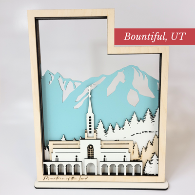 Bountiful Utah Temple LDS Customized Temple State Sign, Laser cut and fully assembled