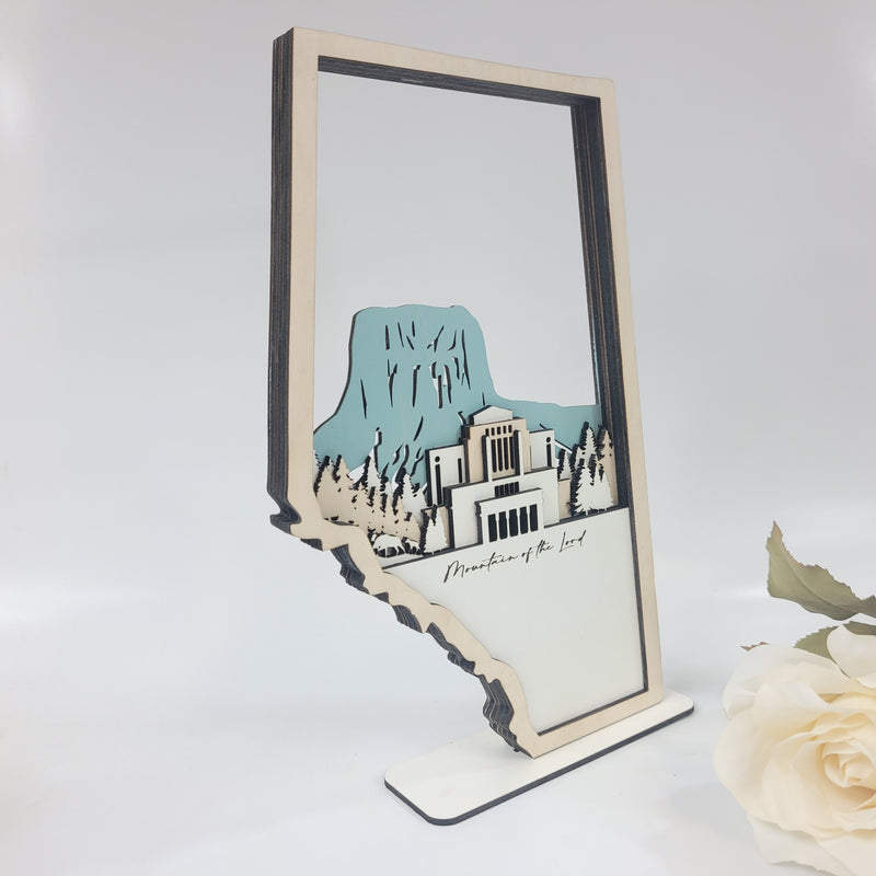 Cardston Alberta Canada Temple LDS Customized Temple State Sign, Laser cut and fully assembled