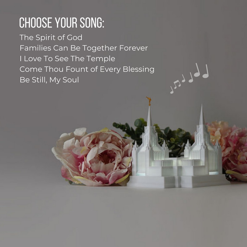 Choose Your Song- The Spirit of God, Families Can Be Together Forever, Come Thou Fount of Every Blessing, Be Still, My Soul