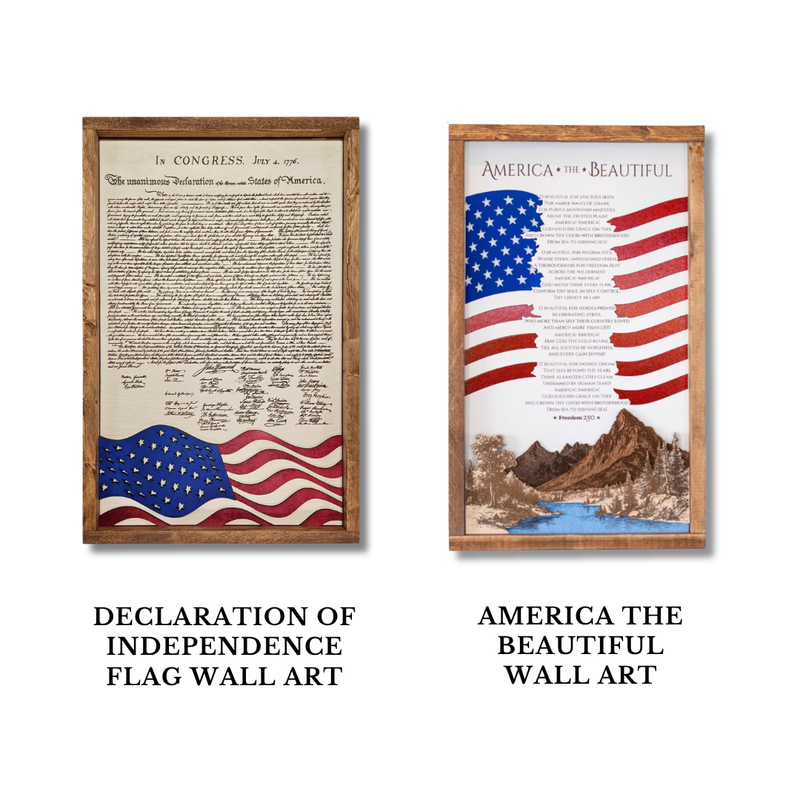 Us Proclamation Frame Declaration of Independence & America The Beautiful Sign | Patriotic L ...