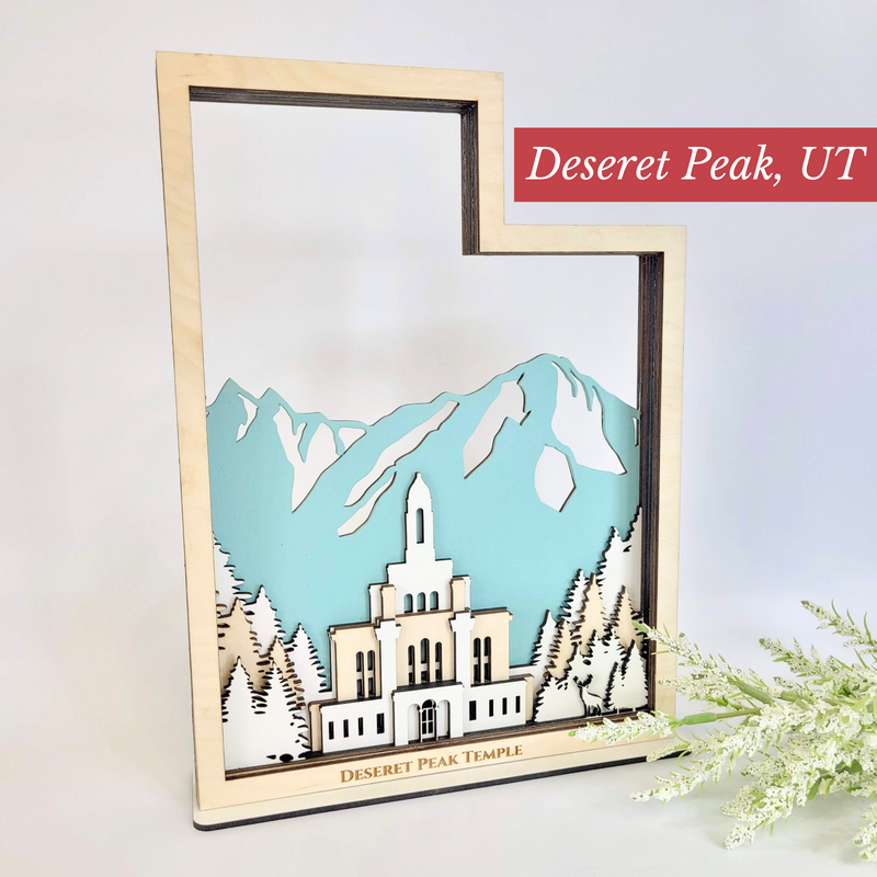 Deseret Peak Utah Temple State Sign