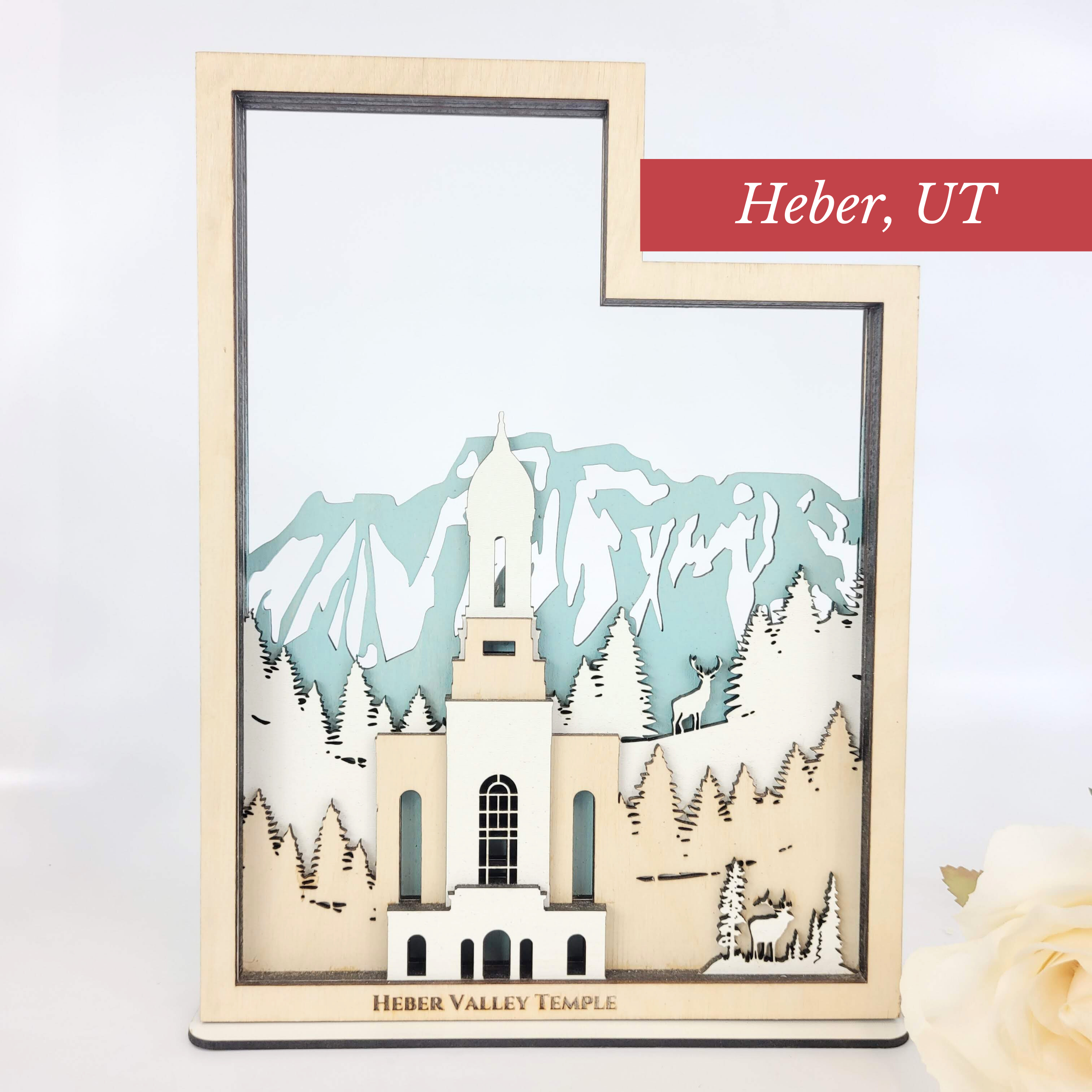 Temple Sign Hard Heber Valley Utah Temple LDS Customized Temple State Sign, Laser cut a ...