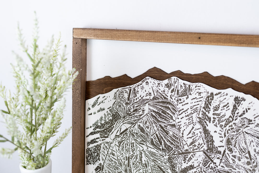 Park City Mountain Wooden Ski Map | Engraved Trail Art – Tiny 3D
