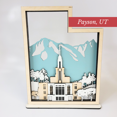 Payson, Utah Temple LDS Customized Temple State Sign, Laser cut and fully assembled