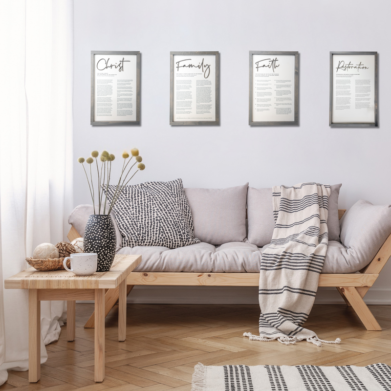 4 Piece Framed Modern Proclamation Sign Collection | Full 4-Sign Set