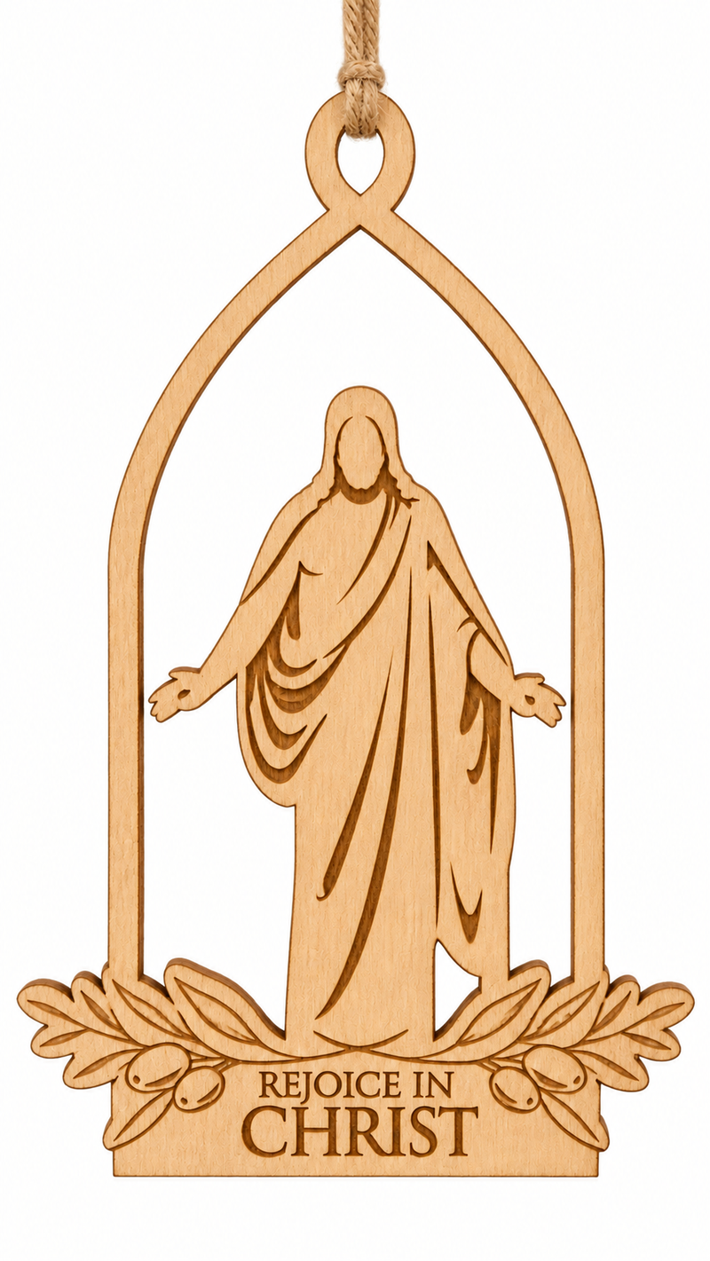 Rejoice in Christ Wooden Ornament