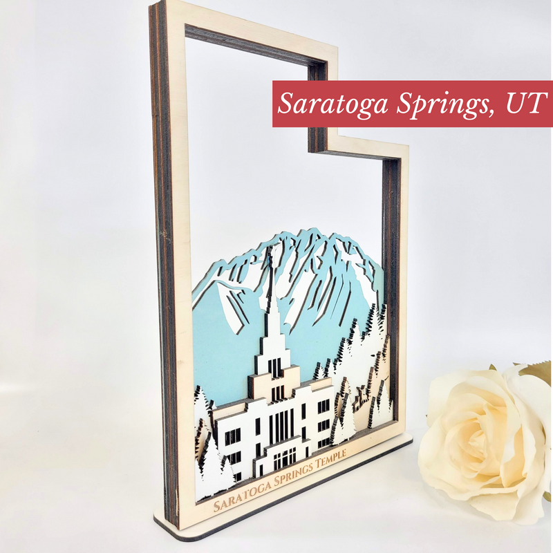 Saratoga Springs Utah Temple State Sign