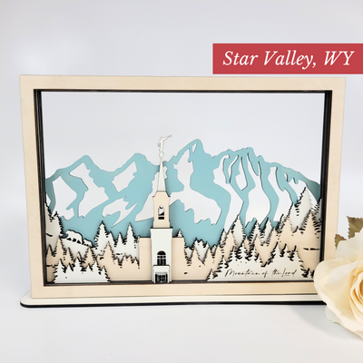 Star Valley, Wyoming Temple LDS Customized Temple State Sign, Laser cut and fully assembled
