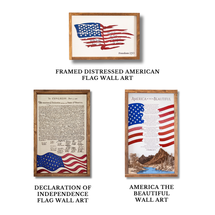 Declaration of Independence & America The Beautiful Sign & Framed