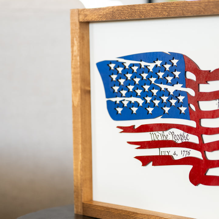 Declaration of Independence & America The Beautiful Sign & Framed