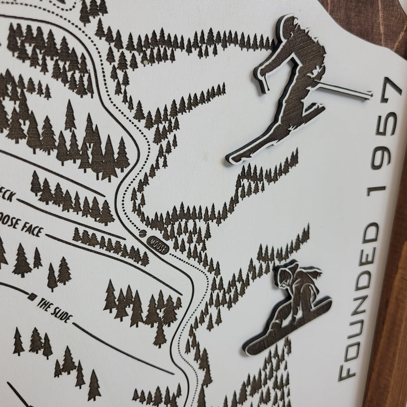 Kelly Canyon Ski Resort Laser Engraved Map