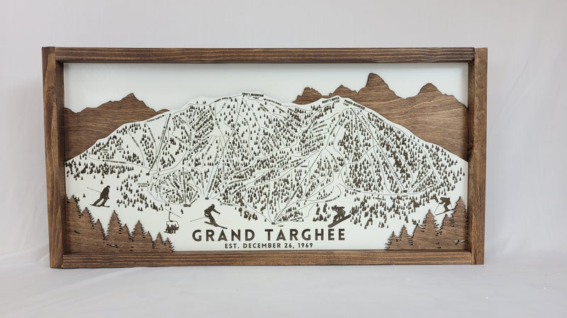 Grand Targhee Ski Resort Laser Engraved Map