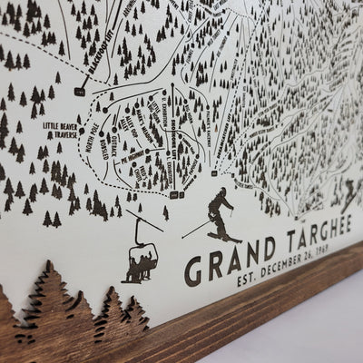 Grand Targhee Ski Resort Laser Engraved Map
