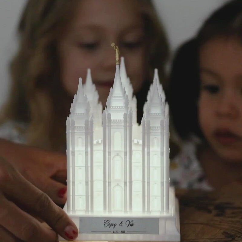 Salt Lake City Temple Music Light Demo - Tiny 3D Temples