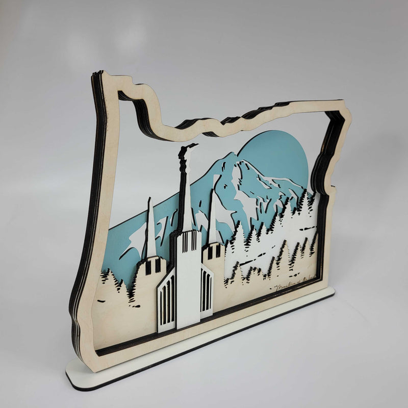 Portland, Oregon Temple LDS Customized Temple State Sign, Laser cut and fully assembled