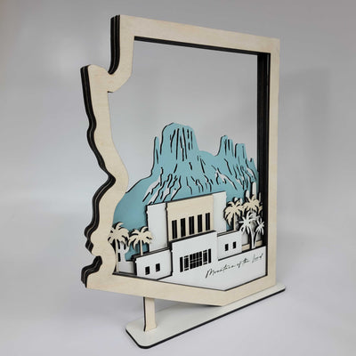Mesa, Arizona Temple LDS Customized Temple State Sign, Laser cut and fully assembled