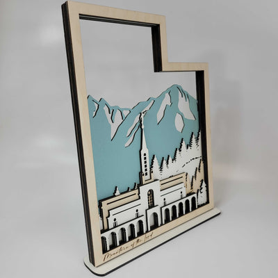 Bountiful Utah Temple LDS Customized Temple State Sign, Laser cut and fully assembled