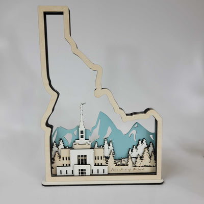 Pocatello, Idaho Temple LDS Customized Temple State Sign, Laser cut and fully assembled