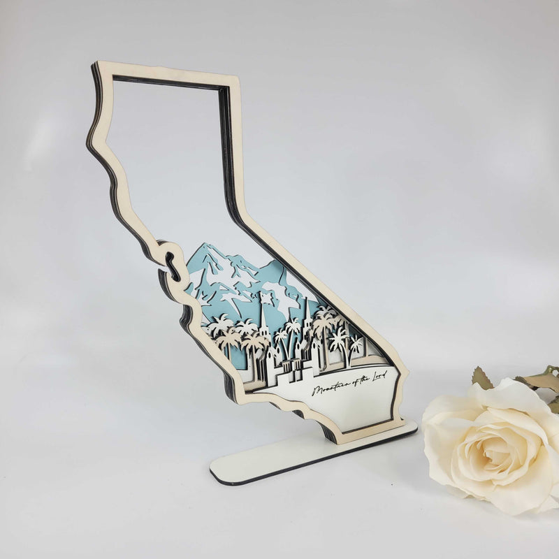 San Diego, California Temple LDS Customized Temple State Sign, Laser cut and fully assembled