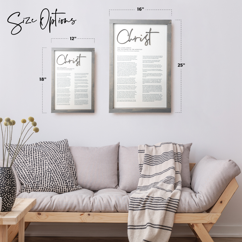 Sizing Guide | LDS Proclamations Modern Wall Décor Signs - Tiny 3D Temples