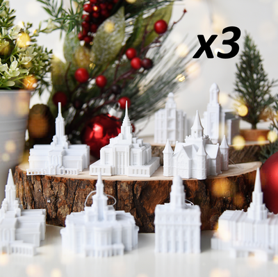 (PACK of 3) Temple Christmas Ornaments | Choose Any Temple - Tiny 3D Temples