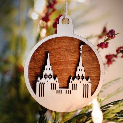 Wooden Temple Christmas Ornament | Choose Any Temple | 200+ Temples to Choose From