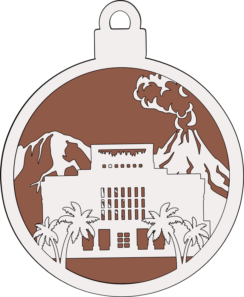 Laie Temple Christmas 4-Layer Ornament