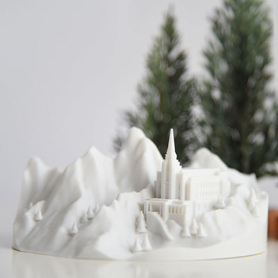 Rexburg Temple and Tetons: Mountain of the Lord - Tiny 3D Temples