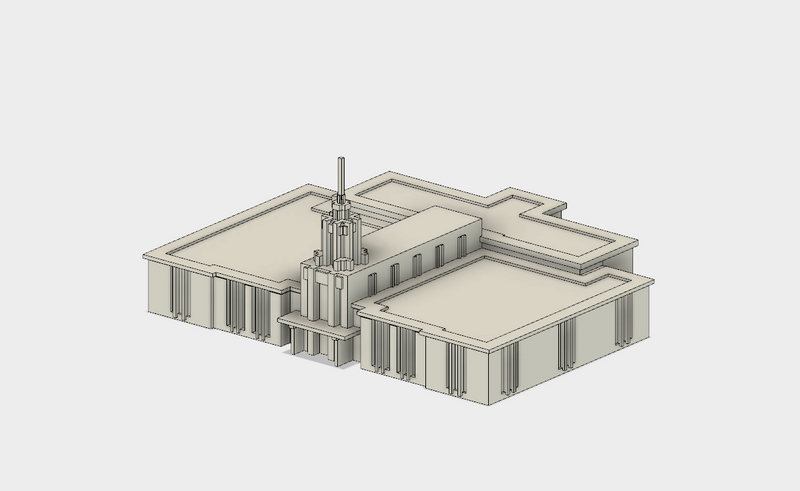 Santiago Chile Temple Replica Statue - Tiny 3D Temples